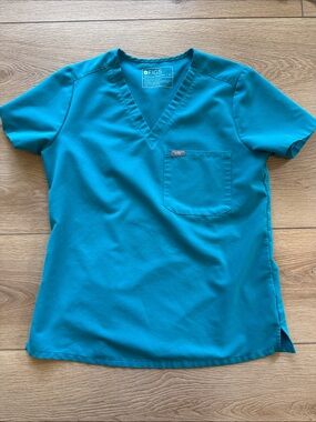 FIGS Scrub Top One Pocket Teal Size Small